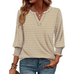 image:imageWIHOLL 34 Length Sleeve Womens Tops Summer Shirts Spring Vacation Outfits Dressy Casual Trendy Fall S3XL02stripe