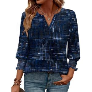 image:imageWIHOLL 34 Length Sleeve Womens Tops Summer Shirts Spring Vacation Outfits Dressy Casual Trendy Fall S3XL04blue Stripe