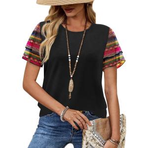 image:imageWIHOLL Womens Summer Tops Trendy Ruffle Sleeve Shirts Casual Chiffon Blouses Beach Vacation ClothesVintage Boho