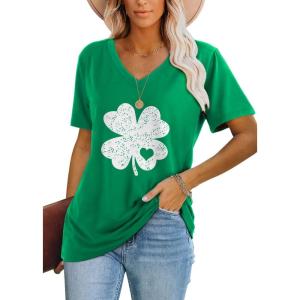 image:imageWIHOLL Womens Tops Casual Short Sleeve V Neck Summer T Shirts Fashion Spring Clothes1clover