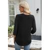 image:imageWIHOLL 34 Length Sleeve Womens Tops Lightweight Spring Outfits Plus Size Casual Summer TShirtsBlack