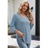 image:imageWIHOLL 34 Length Sleeve Womens Tops Lightweight Spring Outfits Plus Size Casual Summer TShirtsBlue