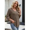 image:imageWIHOLL 34 Length Sleeve Womens Tops Lightweight Spring Outfits Plus Size Casual Summer TShirtsCoffee