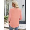 image:imageWIHOLL 34 Length Sleeve Womens Tops Lightweight Spring Outfits Plus Size Casual Summer TShirtsCoral