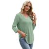 image:imageWIHOLL 34 Length Sleeve Womens Tops Lightweight Spring Outfits Plus Size Casual Summer TShirtsLight Green