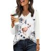 image:imageWIHOLL 34 Length Sleeve Womens Tops Lightweight Spring Outfits Plus Size Casual Summer TShirtsPrint 02