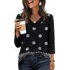 image:imageWIHOLL 34 Length Sleeve Womens Tops Lightweight Spring Outfits Plus Size Casual Summer TShirtsPrint 03