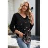 image:imageWIHOLL 34 Length Sleeve Womens Tops Lightweight Spring Outfits Plus Size Casual Summer TShirtsPrint 04