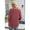image:imageWIHOLL 34 Length Sleeve Womens Tops Lightweight Spring Outfits Plus Size Casual Summer TShirtsRed