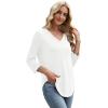 image:imageWIHOLL 34 Length Sleeve Womens Tops Lightweight Spring Outfits Plus Size Casual Summer TShirtsWhite