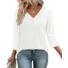 image:imageWIHOLL 34 Length Sleeve Womens Tops Lightweight Spring Outfits Plus Size Casual Summer TShirtsWhite