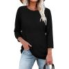 image:imageWIHOLL 34 Length Sleeve Womens Tops Summer Basic Business Casual Blouses 2025 FashionAblack
