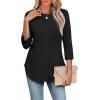 image:imageWIHOLL 34 Length Sleeve Womens Tops Summer Basic Business Casual Blouses 2025 FashionAblack
