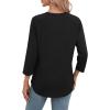 image:imageWIHOLL 34 Length Sleeve Womens Tops Summer Basic Business Casual Blouses 2025 FashionAblack