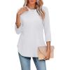 image:imageWIHOLL 34 Length Sleeve Womens Tops Summer Basic Business Casual Blouses 2025 FashionAwhite