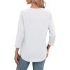 image:imageWIHOLL 34 Length Sleeve Womens Tops Summer Basic Business Casual Blouses 2025 FashionAwhite