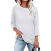 image:imageWIHOLL 34 Length Sleeve Womens Tops Summer Basic Business Casual Blouses 2025 FashionAwhite