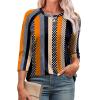 image:imageWIHOLL 34 Length Sleeve Womens Tops Summer Basic Business Casual Blouses 2025 FashionBpatternedkhaki Stripe