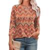image:imageWIHOLL 34 Length Sleeve Womens Tops Summer Basic Business Casual Blouses 2025 FashionCpatternedboho Floral