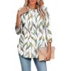 image:imageWIHOLL 34 Length Sleeve Womens Tops Summer Basic Business Casual Blouses 2025 FashionCpatternedwhite Print