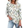 image:imageWIHOLL 34 Length Sleeve Womens Tops Summer Basic Business Casual Blouses 2025 FashionCpatternedwhite Print