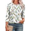 image:imageWIHOLL 34 Length Sleeve Womens Tops Summer Basic Business Casual Blouses 2025 FashionCpatternedwhite Print