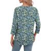 image:imageWIHOLL 34 Length Sleeve Womens Tops Summer Basic Business Casual Blouses 2025 FashionDpatternedfloral Blue