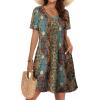 image:imageWIHOLL Boho Summer Dresses for Women Casual Loose T Shirt Dress with Pockets Beach Vacation Outfits S4XL01boho Multicolor