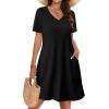 image:imageWIHOLL Boho Summer Dresses for Women Casual Loose T Shirt Dress with Pockets Beach Vacation Outfits S4XL02black