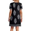 image:imageWIHOLL Boho Summer Dresses for Women Casual Loose T Shirt Dress with Pockets Beach Vacation Outfits S4XL02multi Black