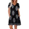 image:imageWIHOLL Boho Summer Dresses for Women Casual Loose T Shirt Dress with Pockets Beach Vacation Outfits S4XL02multi Black