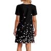 image:imageWIHOLL Boho Summer Dresses for Women Casual Loose T Shirt Dress with Pockets Beach Vacation Outfits S4XL03black Floral