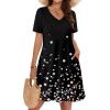 image:imageWIHOLL Boho Summer Dresses for Women Casual Loose T Shirt Dress with Pockets Beach Vacation Outfits S4XL03black Floral