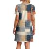 image:imageWIHOLL Boho Summer Dresses for Women Casual Loose T Shirt Dress with Pockets Beach Vacation Outfits S4XL03orange and Blue Plaid