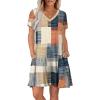 image:imageWIHOLL Boho Summer Dresses for Women Casual Loose T Shirt Dress with Pockets Beach Vacation Outfits S4XL03orange and Blue Plaid