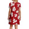 image:imageWIHOLL Boho Summer Dresses for Women Casual Loose T Shirt Dress with Pockets Beach Vacation Outfits S4XL03red Floral