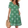image:imageWIHOLL Boho Summer Dresses for Women Casual Loose T Shirt Dress with Pockets Beach Vacation Outfits S4XL04green Snowflake