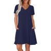 image:imageWIHOLL Boho Summer Dresses for Women Casual Loose T Shirt Dress with Pockets Beach Vacation Outfits S4XL04navy Blue