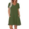 image:imageWIHOLL Boho Summer Dresses for Women Casual Loose T Shirt Dress with Pockets Beach Vacation Outfits S4XL04olive Green