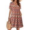 image:imageWIHOLL Boho Summer Dresses for Women Casual Loose T Shirt Dress with Pockets Beach Vacation Outfits S4XL04orange Ethnic