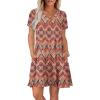 image:imageWIHOLL Boho Summer Dresses for Women Casual Loose T Shirt Dress with Pockets Beach Vacation Outfits S4XL04orange Ethnic