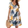 image:imageWIHOLL Boho Summer Dresses for Women Casual Loose T Shirt Dress with Pockets Beach Vacation Outfits S4XL04watercolor Floral