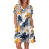 image:imageWIHOLL Boho Summer Dresses for Women Casual Loose T Shirt Dress with Pockets Beach Vacation Outfits S4XL04watercolor Floral