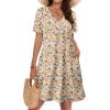 image:imageWIHOLL Boho Summer Dresses for Women Casual Loose T Shirt Dress with Pockets Beach Vacation Outfits S4XL05khaki Floral