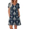 image:imageWIHOLL Boho Summer Dresses for Women Casual Loose T Shirt Dress with Pockets Beach Vacation Outfits S4XL05navy Ethnic
