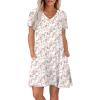 image:imageWIHOLL Boho Summer Dresses for Women Casual Loose T Shirt Dress with Pockets Beach Vacation Outfits S4XL05pink Floral