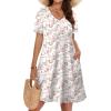 image:imageWIHOLL Boho Summer Dresses for Women Casual Loose T Shirt Dress with Pockets Beach Vacation Outfits S4XL05pink Floral