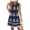 image:imageWIHOLL Dresses for Women 2026 Summer Casual Babydoll Crewneck Short Dress Spring Sleeveless Sundress with PocketsBoho Navy