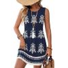 image:imageWIHOLL Dresses for Women 2026 Summer Casual Babydoll Crewneck Short Dress Spring Sleeveless Sundress with PocketsBoho Navy