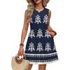 image:imageWIHOLL Dresses for Women 2026 Summer Casual Babydoll Crewneck Short Dress Spring Sleeveless Sundress with PocketsBoho Navy